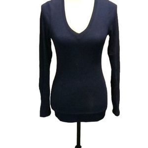Bozzolo V-neck Black Long Sleeve Blouse Women's Size Small